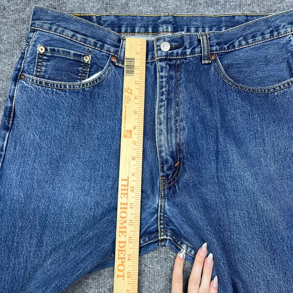 Levi's 550 Jeans Men's Blue Denim Pockets High Rise Relaxed Straight Fit - 38X30